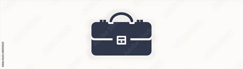 Clean Minimalist Briefcase Icon on White Background Representing Business and Corporate Concept Clean Minimalist Briefcase Icon on White Background Representing Business and Corporate Concept