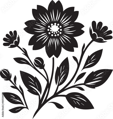  flower silhouette vector art design