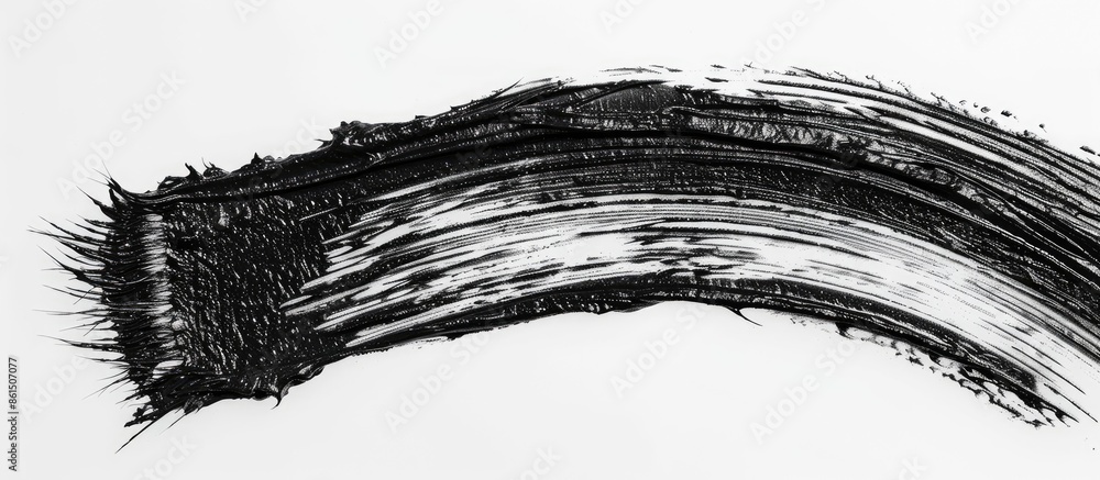 Obraz premium A close-up view of mascara texture against a plain white backdrop with ample space for additional imagery.