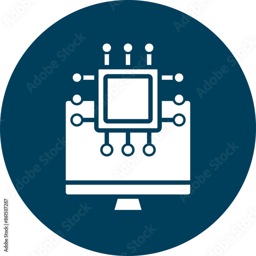 Monoitoring Vector Glyph Icon