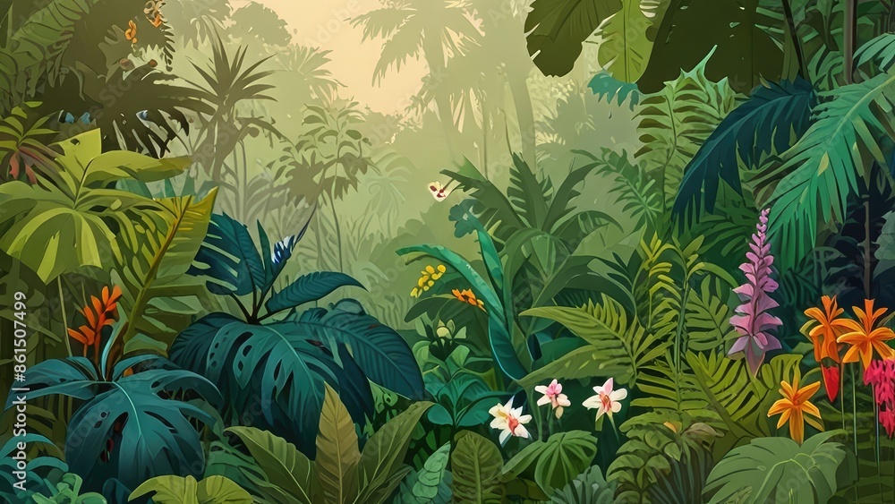tropical flowers in the jungle tropical flowers in the jungle