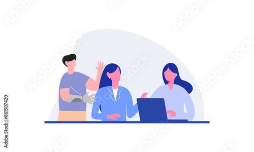 Business inclusive meeting with diversity concept illustration