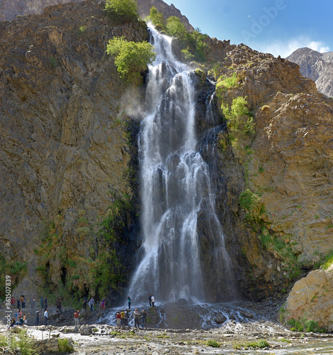 MANTHOKA WATERFALLS NEAR THE CITY OF SKARDU IN  NORTHERN PAKISTAN photo