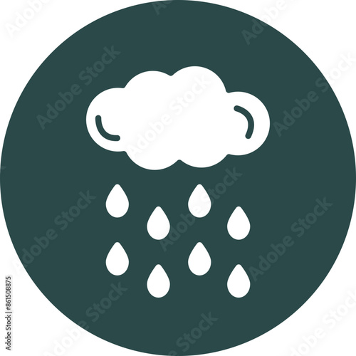 Rain Vector Glyph Icon