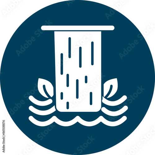 Waterfall Vector Glyph Icon