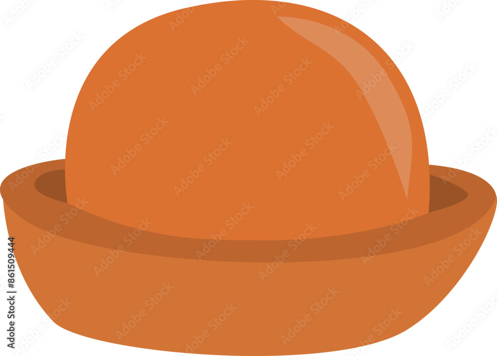 Orange women hat vector illustration. Cartoon hat isolated on white background.