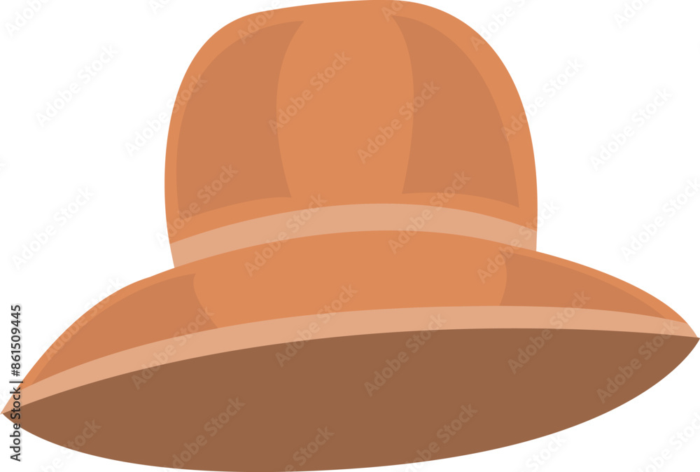 Orange women summer hat vector illustration. Cartoon hat isolated on white background. Orange women summer hat vector illustration. Cartoon hat isolated on white background.