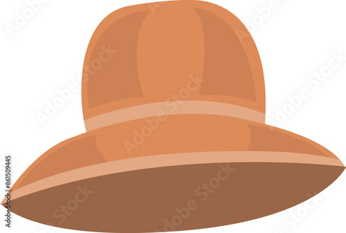 Orange women summer hat vector illustration. Cartoon hat isolated on white background.
