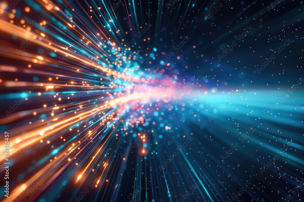 Abstract digital background with glowing orange and blue light streaks. Abstract digital background with glowing orange and blue light streaks.