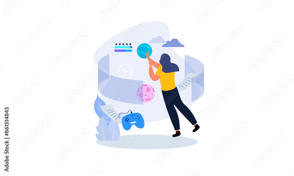 Virtual reality concept illustration vector Virtual reality concept illustration vector