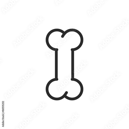Bone, linear style icon. Editable stroke width