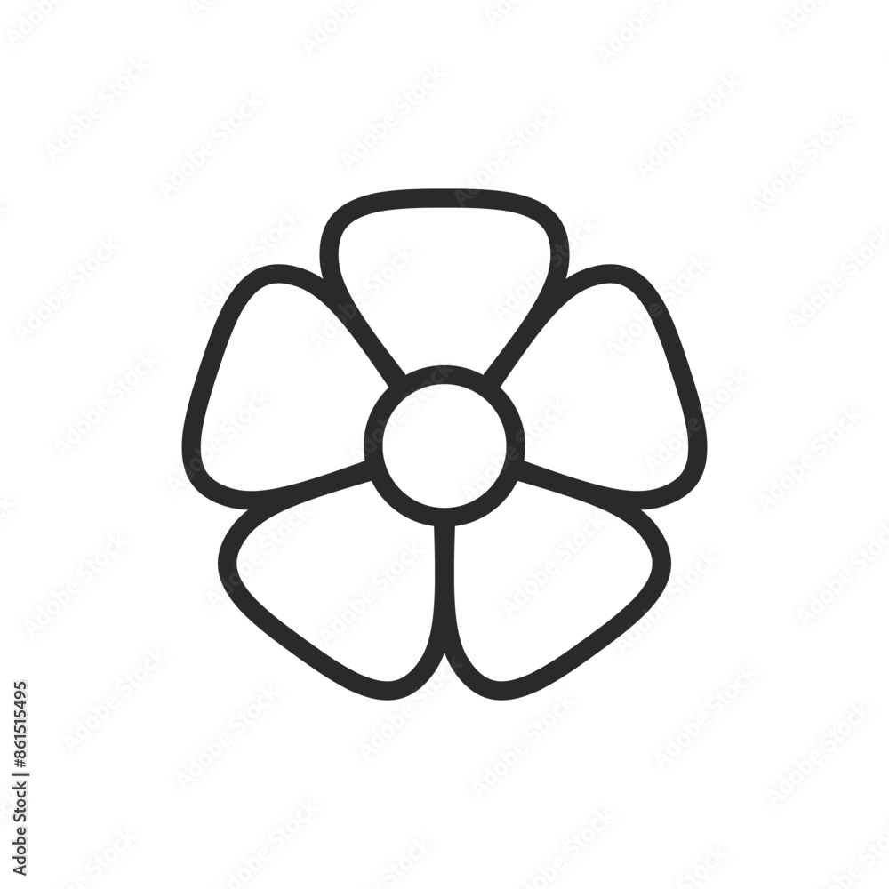 Simple flower, linear style icon. nature and simplicity. beauty and garden decoration. Editable stroke width Simple flower, linear style icon. nature and simplicity. beauty and garden decoration. Editable stroke width