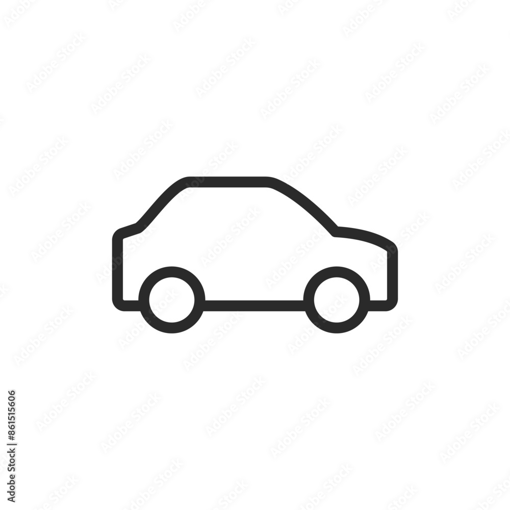 Car, linear style icon. personal vehicle transportation. Editable stroke width Car, linear style icon. personal vehicle transportation. Editable stroke width