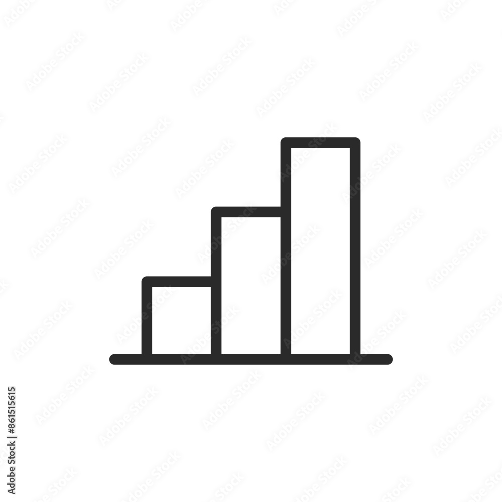 Bar graph, linear style icon. data visualization or statistical analysis. Editable stroke width. Bar graph, linear style icon. data visualization or statistical analysis. Editable stroke width.