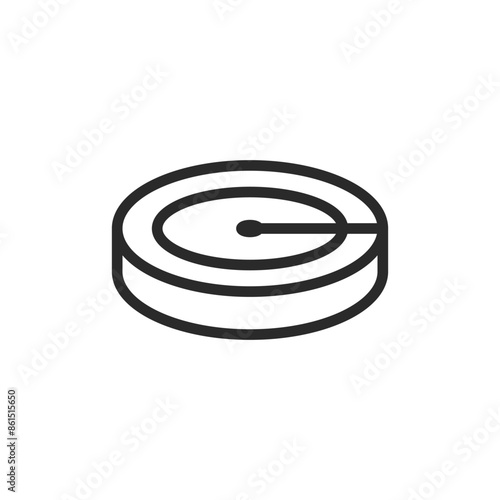 Circular water treatment basin, linear style icon. Used in water purification facilities. Editable stroke width
