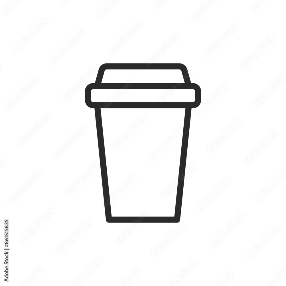 Takeaway coffee cup, linear style icon. Editable stroke width Takeaway coffee cup, linear style icon. Editable stroke width