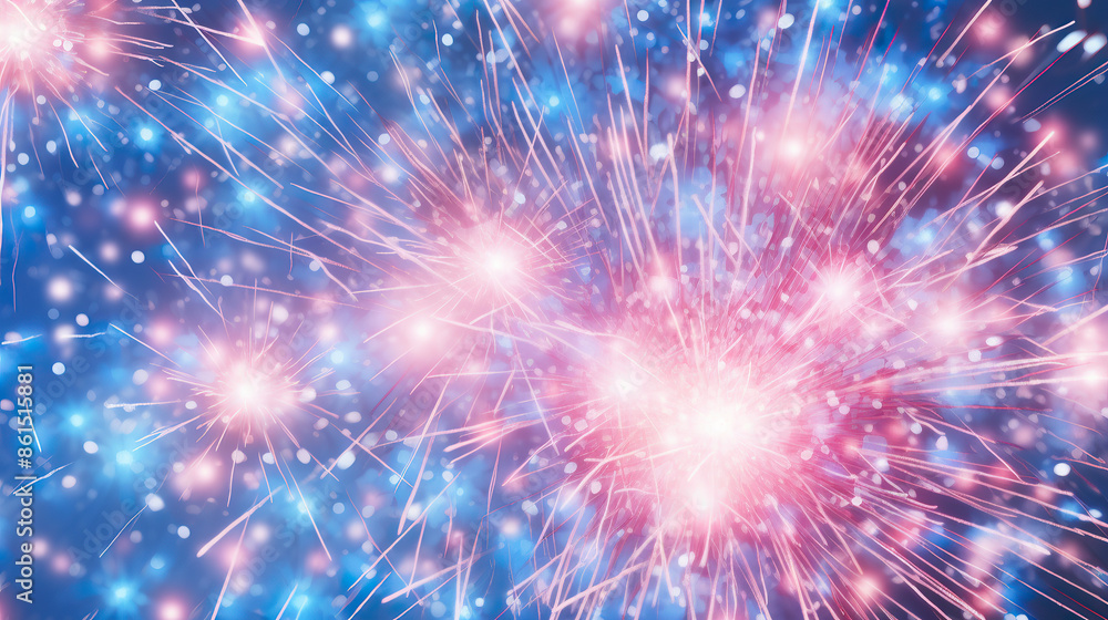 Close-up shot of glowing pink and blue sparklers on a dark blue background Close-up shot of glowing pink and blue sparklers on a dark blue background