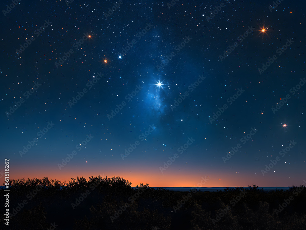 Single star shining brightly in a dark night sky Single star shining brightly in a dark night sky