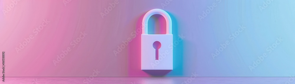 Password entry field, white security key, digital lock, front view, highlights credential protection, digital binary as object, colored pastel Password entry field, white security key, digital lock, front view, highlights credential protection, digital binary as object, colored pastel