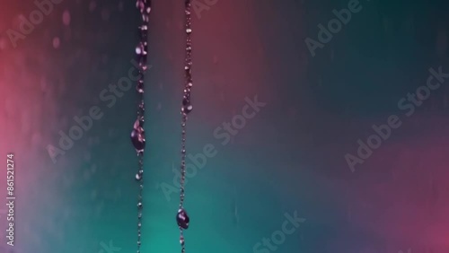 Shiny raindrops splashes falling cascading down wet glossy foggy glass window car outdoor during rainy stormy day backdrop full hd 4k ultra video dwonload photo