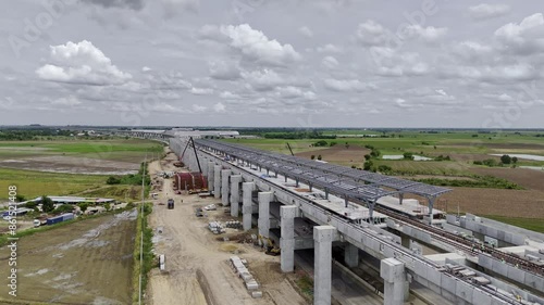 Wallpaper Mural June,24,2024,Lopburi thailand,Site where construction of a high-speed rail station terminal building is underway in a rural province of Thailand. Torontodigital.ca
