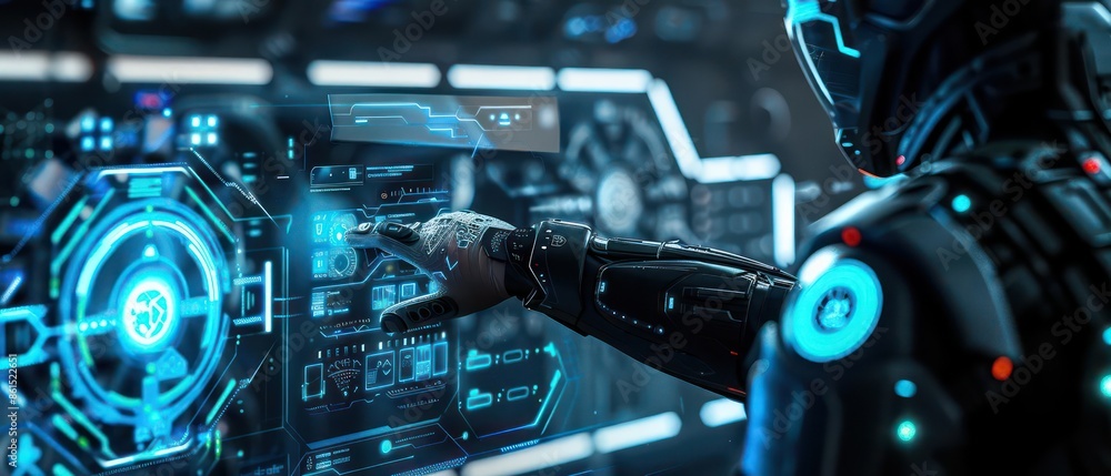 Closeup of a futuristic digital interface displaying advanced dressing techniques with ample copy space Closeup of a futuristic digital interface displaying advanced dressing techniques with ample copy space