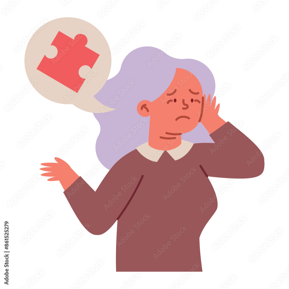 Fotografie alzheimers senior mature woman cartoon