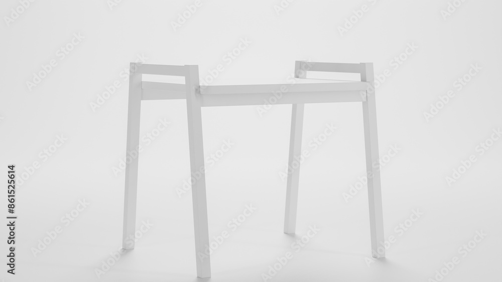 Wooden dining stool minimalist design premium photo 3d render Wooden dining stool minimalist design premium photo 3d render