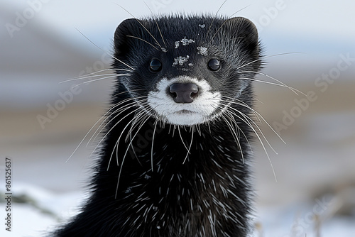 European Mink in natural environment ultra-realistic photo photo