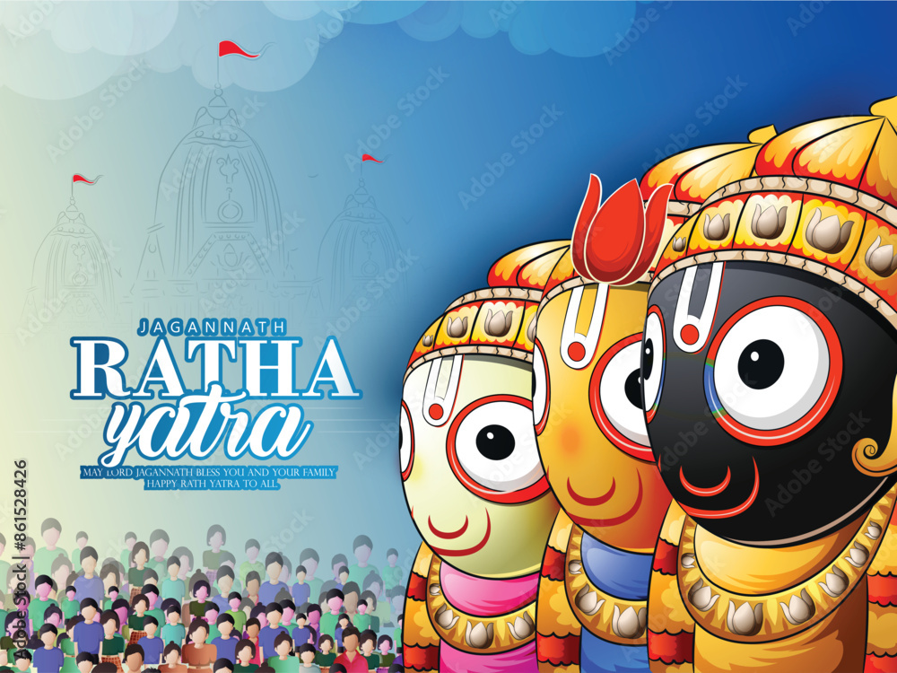 Creative Abstract illustration of Ratha Yatra celebration of Lord ...