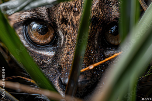 Jaguarundi in natural environment ultra-realistic photo photo