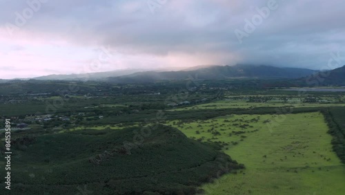 Moody hawaiian weather and nature. Rain cloud and low light photo