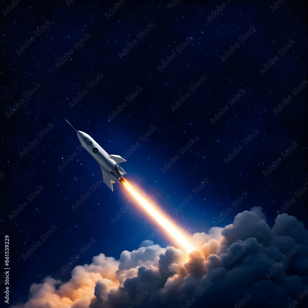 Obraz premium A launched rocket in the space