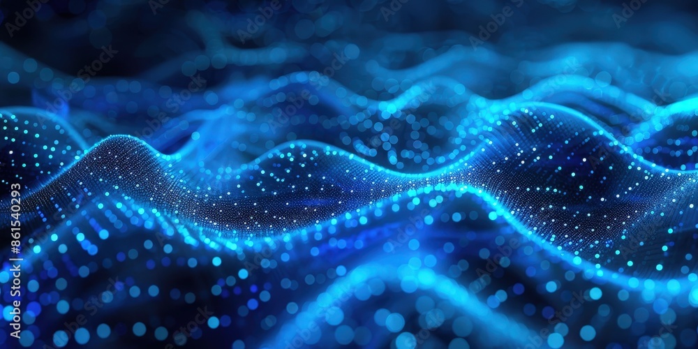Abstract Blue Digital Wave Background Abstract Blue Digital Wave Background