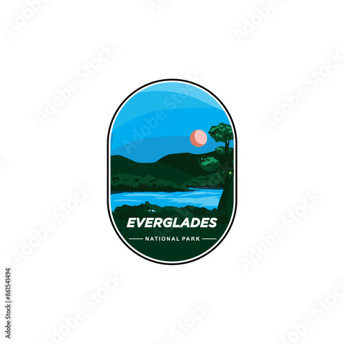 everglades national park logo vector patch symbol illustration design