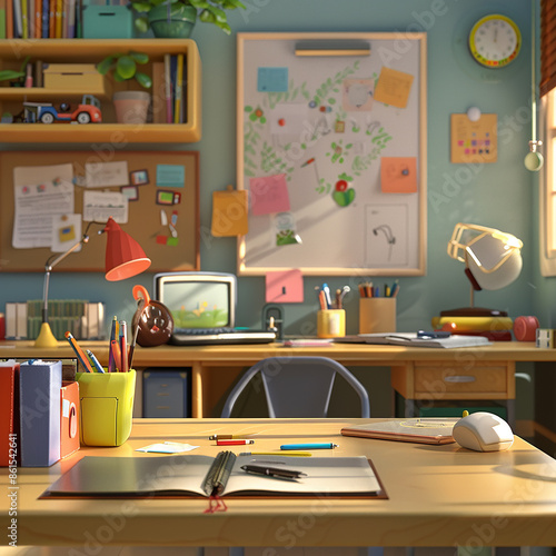 Wallpaper Mural 3d rendered photos of back to school background made with generative AI Torontodigital.ca