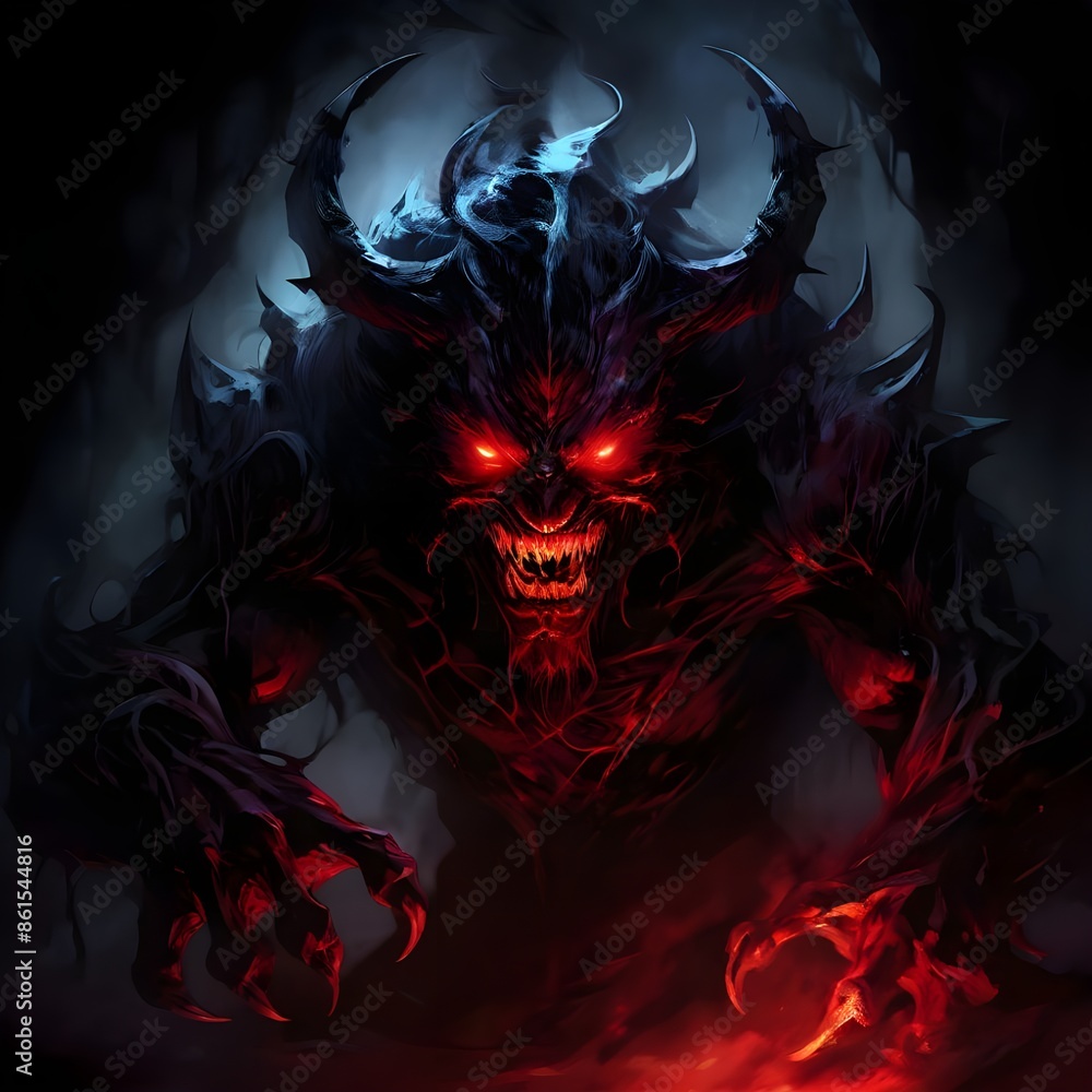 A demon shrouded in darkness A demon shrouded in darkness