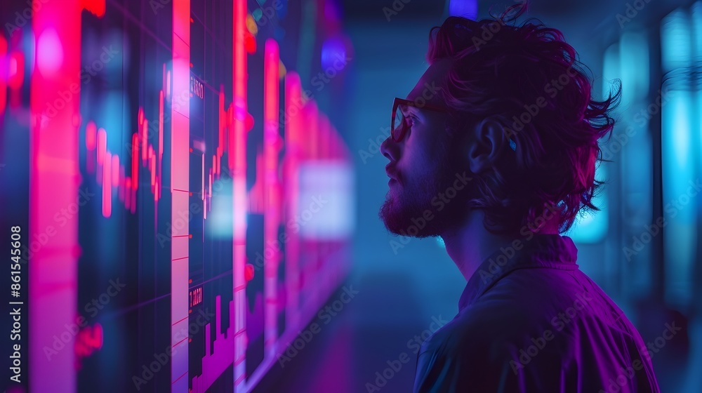 Financial Advisor Guiding Young Entrepreneur Through Investment Options with Charts and Graphs Financial Advisor Guiding Young Entrepreneur Through Investment Options with Charts and Graphs