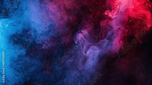 Abstract Smoke Swirls in Red and Blue