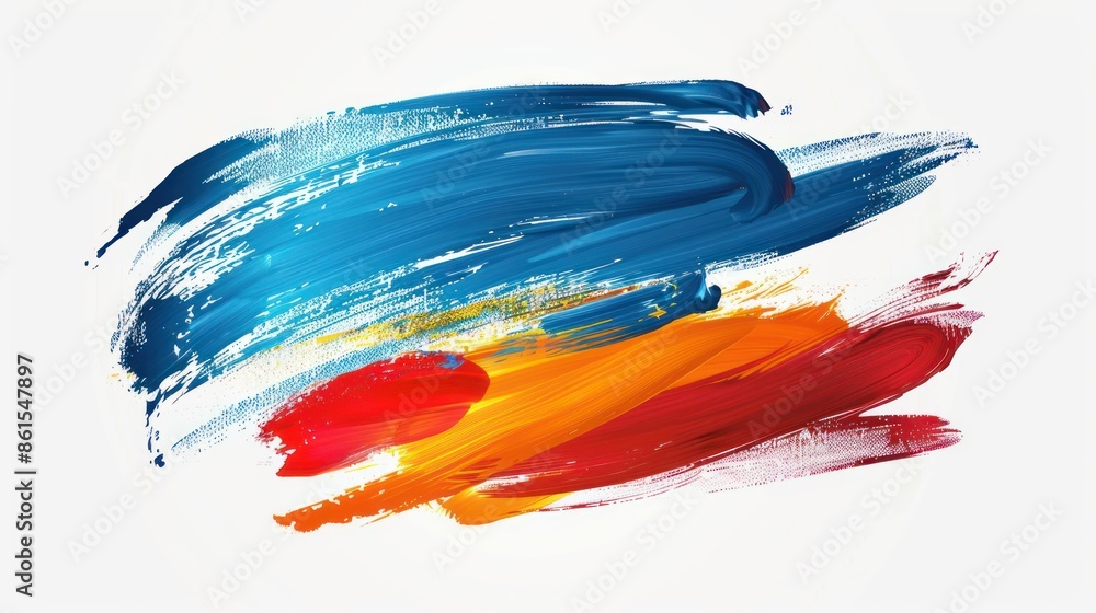 Abstract Art: Blue, Red, and Yellow Acrylic Paint Swirl Abstract Art: Blue, Red, and Yellow Acrylic Paint Swirl