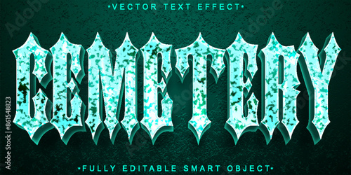 Turquoise Cemetery Vector Fully Editable Smart Object Text Effect