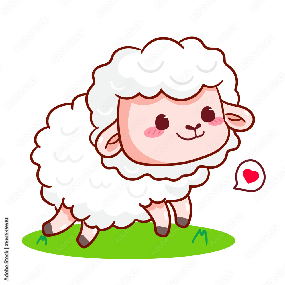 Cute Sheep Jumping Cartoon Character. Adorable and Kawaii Animal Vector Illustration. Isolated White Background. Icon Mascot Concept Design. Cute Sheep Jumping Cartoon Character. Adorable and Kawaii Animal Vector Illustration. Isolated White Background. Icon Mascot Concept Design.