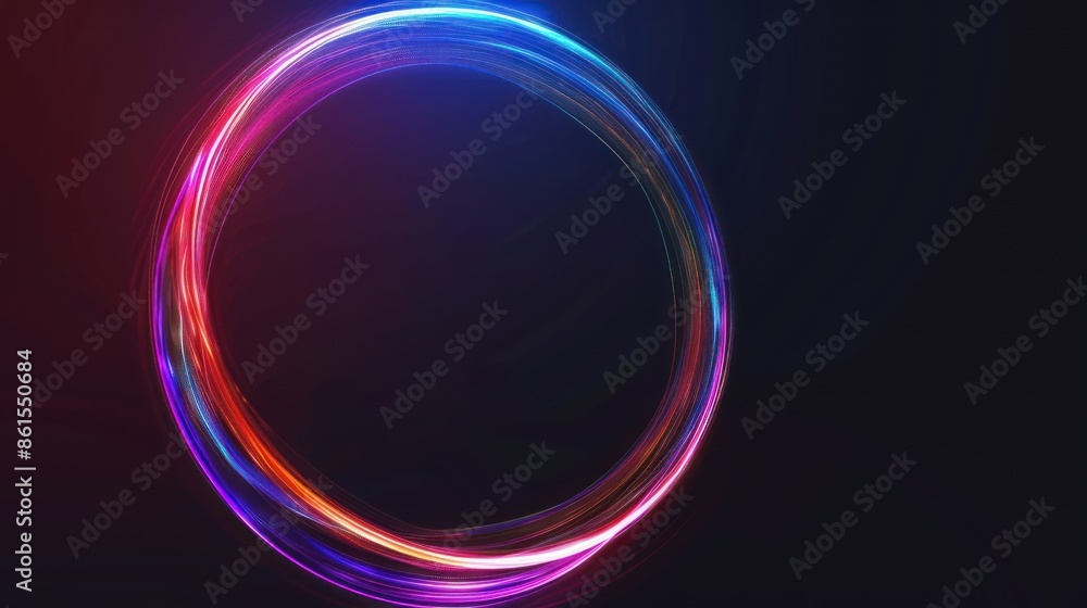 Abstract Neon Circle with Gradient Lights Abstract Neon Circle with Gradient Lights