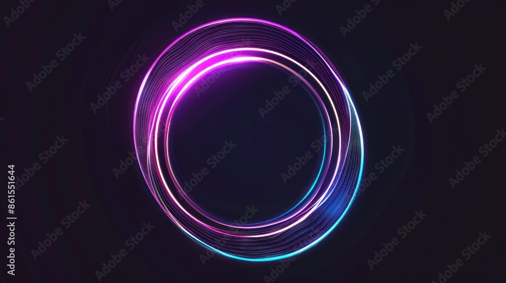 Abstract Glowing Circle with Neon Colors Abstract Glowing Circle with Neon Colors
