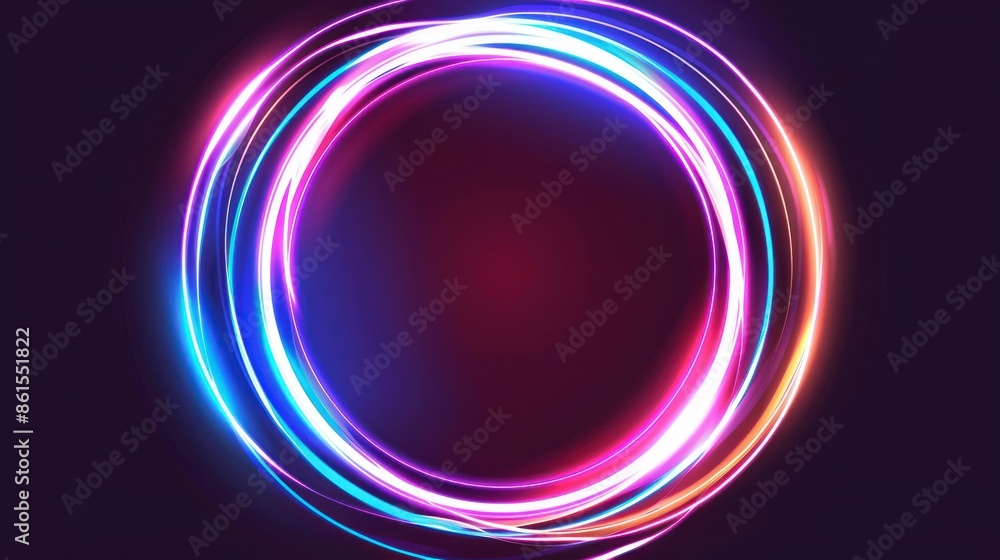 Abstract Neon Circle Light Effect Abstract Neon Circle Light Effect