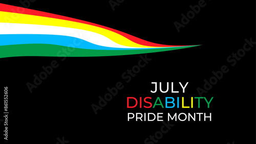 Disability Pride Month. July. contributions of people with disabilities. Awareness month. Vector banner, poster, flyer, cover, card, website, brochure, header. vector illustration