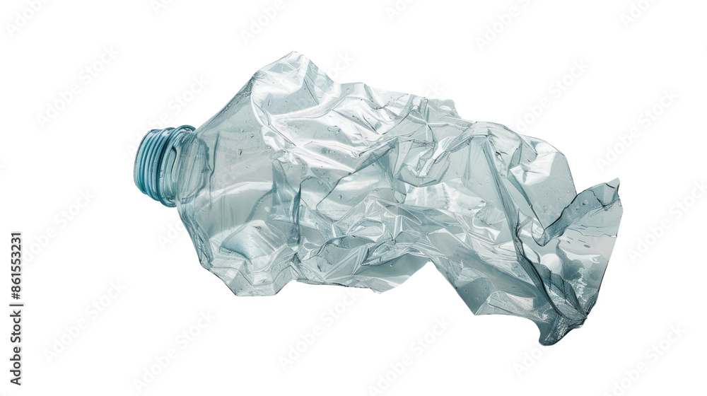 Crumpled plastic bottle, transparent background PNG Crumpled plastic bottle, transparent background PNG