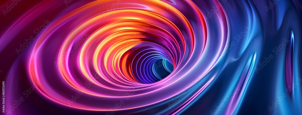 Abstract spiral background with colorful neon lights on a dark blue, purple and orange colored background
Abstract spiral background with colorful neon lights on a dark blue, purple and orange colored background