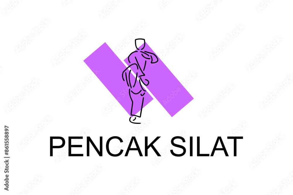 pencak silat sport vector line icon. sportsman, fighting stance. sport pictogram illustration. pencak silat sport vector line icon. sportsman, fighting stance. sport pictogram illustration.
