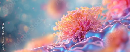Digital illustration of intestinal polyps and their removal photo